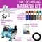 Cake Decorating Air Brush Kit with Air Compressor - Model G22 Gravity Feed Dual-Action Airbrush, 12 Color Chefmaster Food Coloring Set for Decorating Cakes, Cupcakes and Cookies
